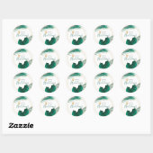 Sticker Rond Phoques d'enveloppes Tropical Green & Gold (Feuille)