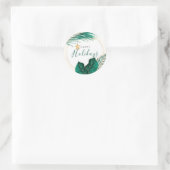 Sticker Rond Phoques d'enveloppes Tropical Green & Gold (Sac)
