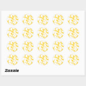 Sticker Rond Phoques D'Invitation Jaune Et Blanc (Feuille)