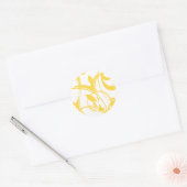 Sticker Rond Phoques D'Invitation Jaune Et Blanc (Enveloppe)