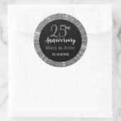 Sticker Rond Phoques du Mariage d'argent|25e anniversaire (Sac)