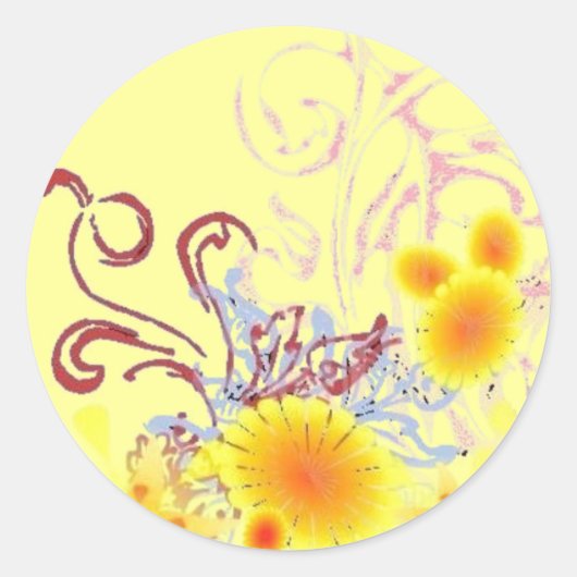 Sticker Rond Phoques FloralMix (Devant)