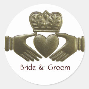 Sticker Rond Phoques Mariages aurifères de Claddagh irlandais