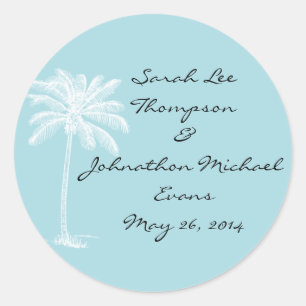 Sticker Rond Phoques Mariages de Blue Beach Getaway