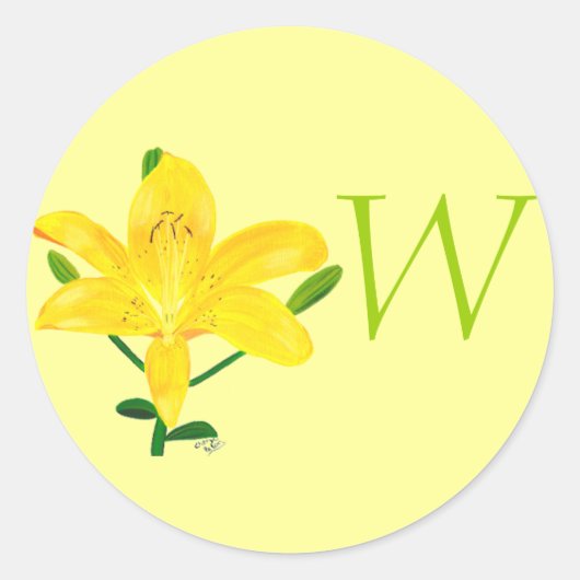 Sticker Rond Phoques Mariages de Lily Jaune (Devant)