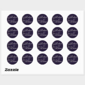 Sticker Rond Phoques mariages de prune profonde (Feuille)