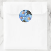 Sticker Rond Phoques Mariages d'enveloppes Blue Poppies (Sac)