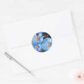 Sticker Rond Phoques Mariages d'enveloppes Blue Poppies (Enveloppe)
