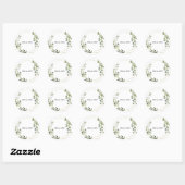 Sticker Rond Phoques Mariages Feuilles verts tropicaux (Feuille)