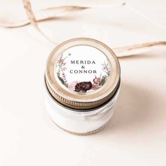 Sticker Rond Phoques Mariages floraux Boho de Bourgogne