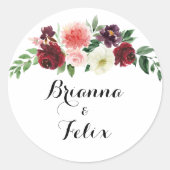 Sticker Rond Phoques Mariages floraux de printemps de Bourgogne (Devant)