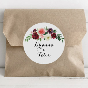 Sticker Rond Phoques Mariages floraux de printemps de Bourgogne