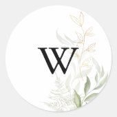 Sticker Rond Phoques Mariages pour enveloppes de monogramme ver (Devant)