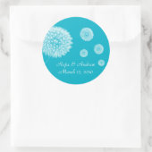 Sticker Rond Phoques Mariages Sea Blue Aqua Dandelion (Sac)