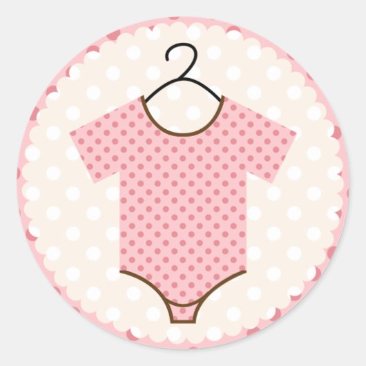 Sticker Rond Phoques pour bébés roses (Devant)