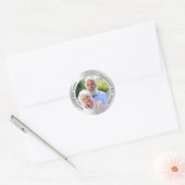 Sticker Rond Photo 25e anniversaire de mariage argenté (Enveloppe)