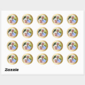 Sticker Rond Photo 50e anniversaire de mariage or (Feuille)