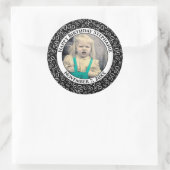 Sticker Rond Photo 50th Party Random Number Motif Black (Sac)