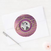 Sticker Rond Photo 60e anniversaire Gold Crown Diamond Frame (Enveloppe)