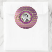 Sticker Rond Photo 60e anniversaire Gold Crown Diamond Frame (Sac)