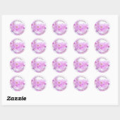 Sticker Rond Photo Adresse Fleurs de Cerisier Rose (Feuille)