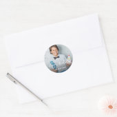 Sticker Rond Photo Anniversaire personnalisé (Enveloppe)