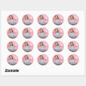 Sticker Rond Photo Anniversaire personnalisé (Feuille)