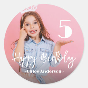 Sticker Rond Photo Anniversaire personnalisé