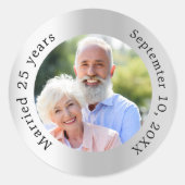 Sticker Rond Photo argent pour les 25 ans de mariage (Devant)