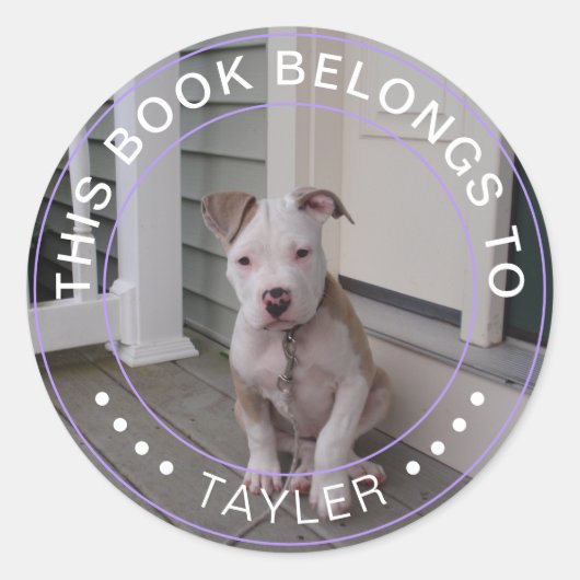 Sticker Rond Photo Ce Livre Appartient À (Devant)