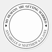 Sticker Rond Photo Chien Mariage Avec Animaux De Compagnie Enre (Devant)