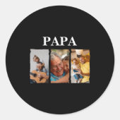 Sticker Rond Photo Collage Papa D Gift  (Devant)