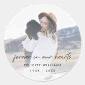 Sticker Rond Photo commémorative pour toujours dans nos coeurs (Devant)