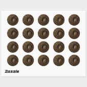 Sticker Rond Photo Custom Steampunk Clock Time Metal Gears (Feuille)