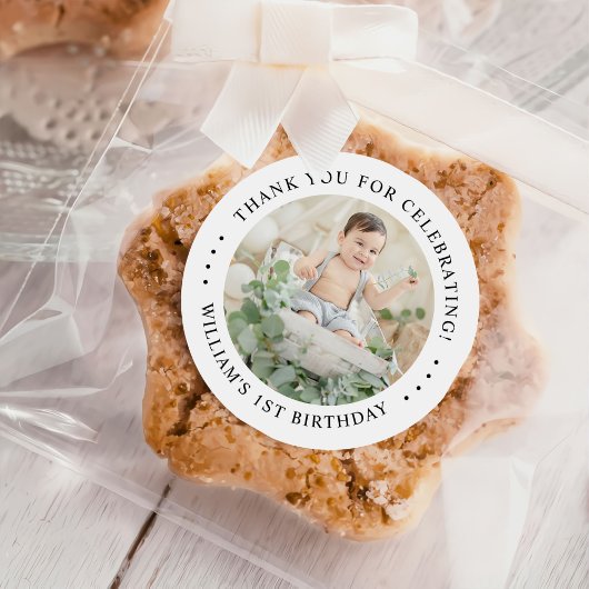 Sticker Rond Photo d'anniversaire du Merci