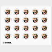 Sticker Rond Photo d'anniversaire simple (Feuille)