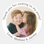 Sticker Rond Photo d'anniversaire simple (Devant)