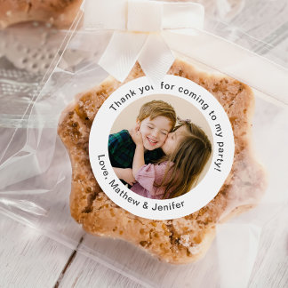 Sticker Rond Photo d'anniversaire simple