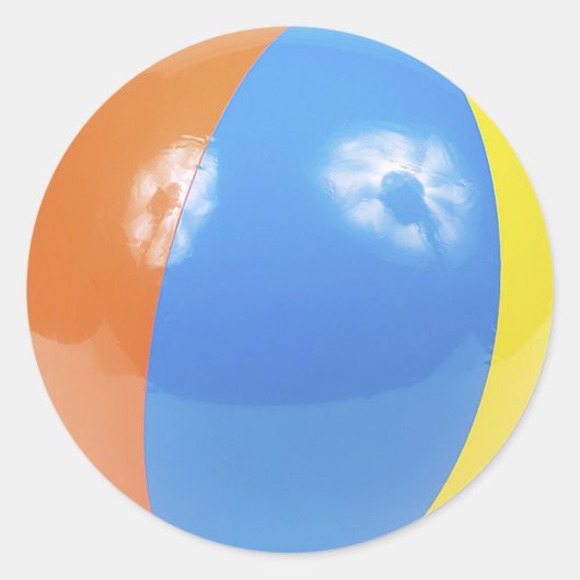 Sticker Rond photo de ballon de plage (Devant)
