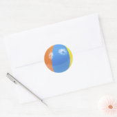 Sticker Rond photo de ballon de plage (Enveloppe)