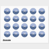 Sticker Rond Photo de bateau (Feuille)
