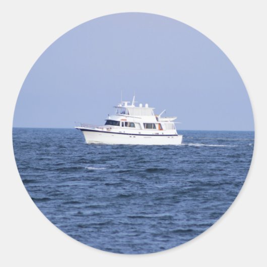 Sticker Rond Photo de bateau (Devant)