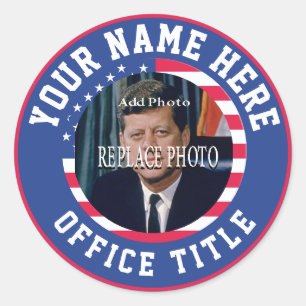 Sticker Rond Photo de campagne personnalisée