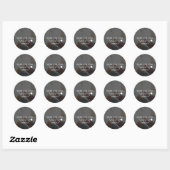 Sticker Rond Photo de cœur de script élégant  (Feuille)