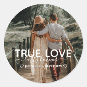 Sticker Rond Photo de couple d'amour véritable