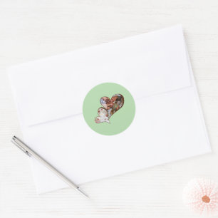 Sticker Rond Photo de famille en collage tendance