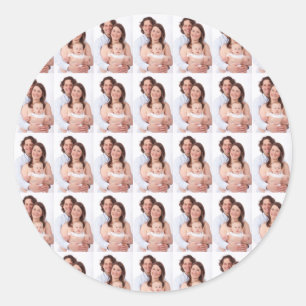 Sticker Rond Photo de famille moderne personnalisé