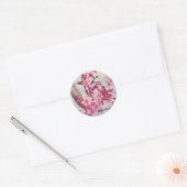 Sticker Rond Photo de fleurs d'arbre rose (Enveloppe)