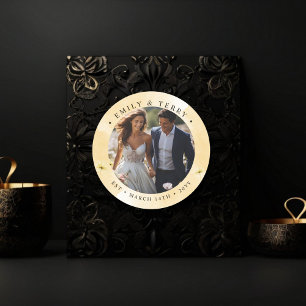 Sticker Rond Photo de grâce de l'heure d'or et Mariage floral