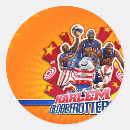 Sticker Rond Photo de groupe de Harlem GlobeTrotter (Devant)